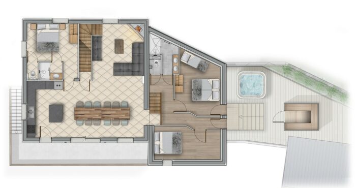 Map first floor in chalet Snow Star